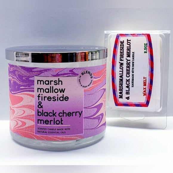 MARSHMALLOW FIRESIDE & BLACK CHERRY MERLOT -Bath & Body Works Candle Wax Melts - Picture 6 of 9